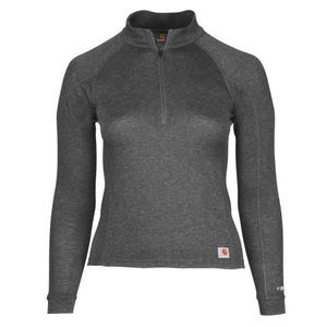 Carhartt Women's Force Midweight Synthetic-Wool Blend Base Layer Quarter Zip Top